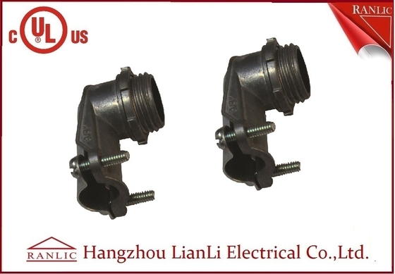 Chiny Stalowe elastyczne złączki kablowe Ściśnij złącze BX 90 stopni, plik UL nr E469552 dostawca