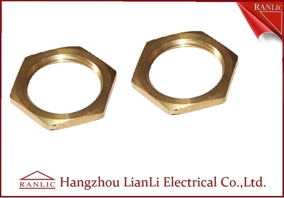 Mosiądz 20mm 25mm Hexagon Locknut Self Color Obróbka CNC z gwintem wewnętrznym dostawca